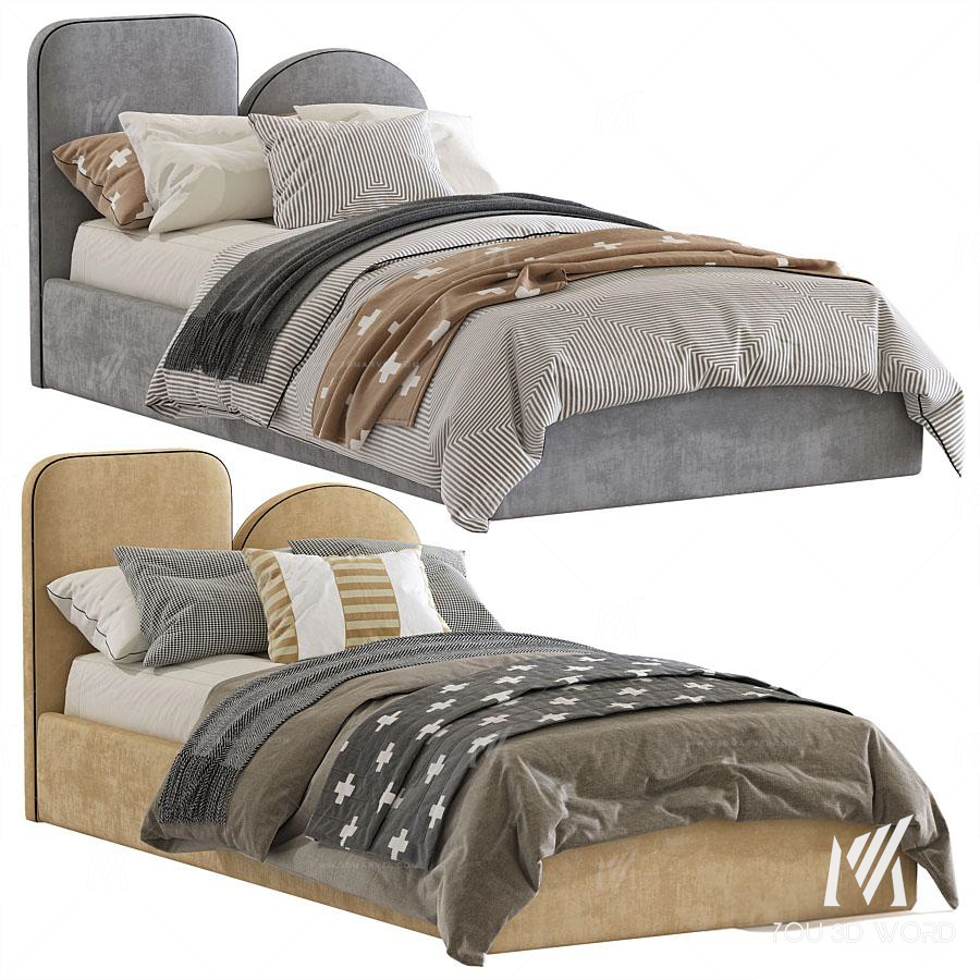 Bed with a soft headboard 9